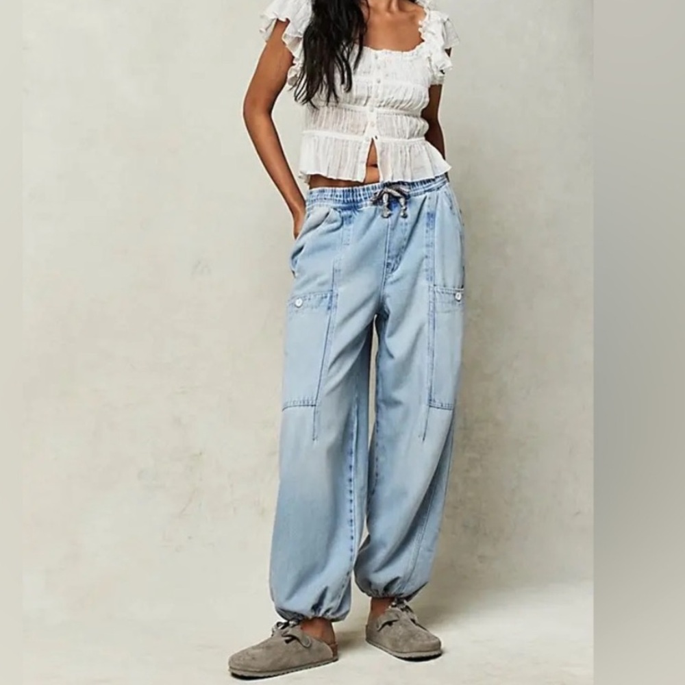 We The Free Bright Eyed Low-Slung Pull-On Jeans by Free People